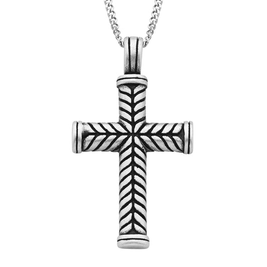 Cross Pendant in Stainless Steel with 24" Chain