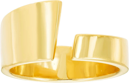 Bold Open Tapered Band Ring in 14K Yellow Gold Plated .925 Sterling Silver