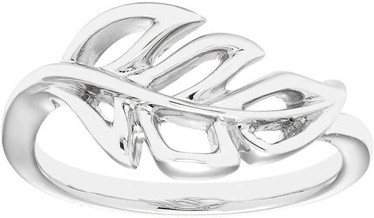 Sterling Silver Open Leaf Statement Ring