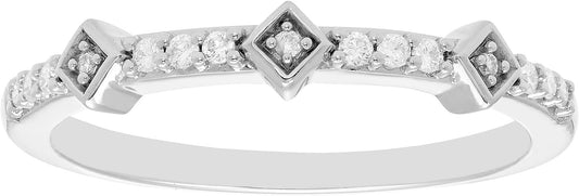 Boston Bay Diamonds Diamond Stacking Rings in .925 Sterling Silver (G-H color, I2-I3 clarity) - Choice of Metal and Style