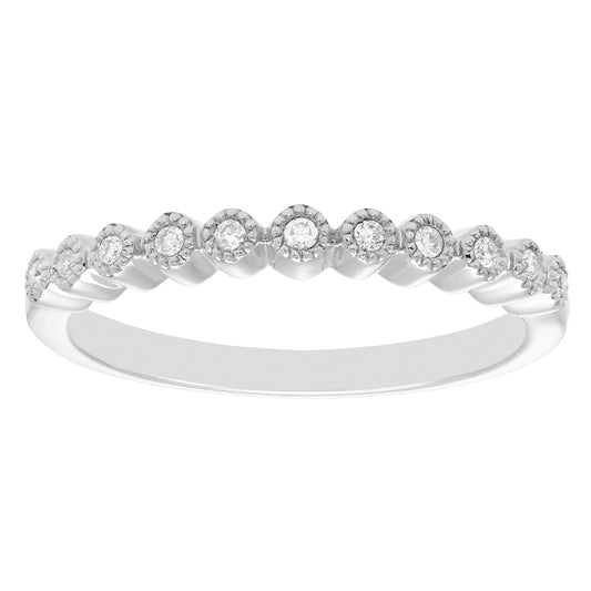 1/10cttw Diamond Stacking Ring in Sterling Silver