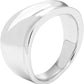 Sterling Silver Solid Wave Wide Band Ring